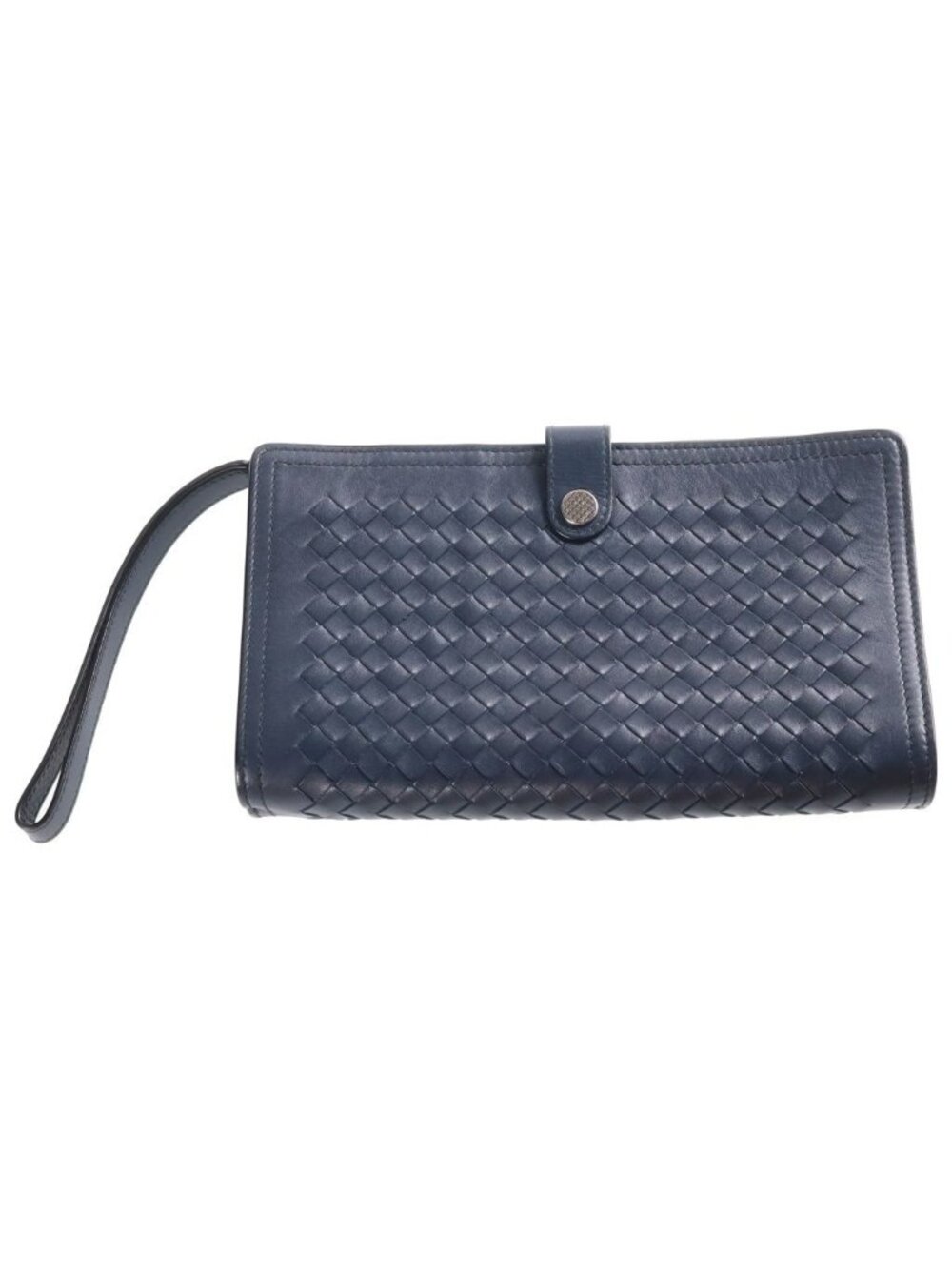 Bottega Veneta Intrecciato Clutch Leather Navy